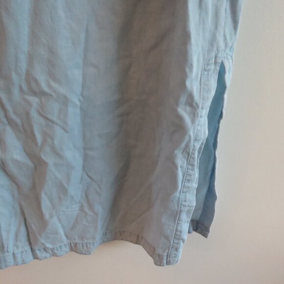 J. JILL Light Denim Maxi Chambray Dress Coastal Lagenlook Minimalist Size XL P - Picture 7 of 15